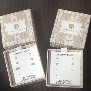 Addison Blvd Sterling Silver Cubic Zirconia Earrings Sets